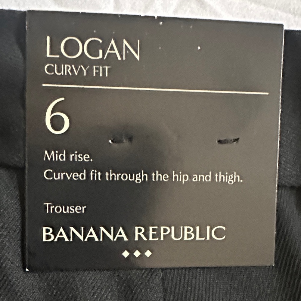 Banana Republic Factory, Logan Curvy Fit Trouser, Black, Size 6